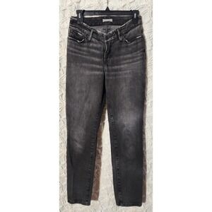 Good American Jeans Womens Size‎ 0 / 25 Gray Black Denim Frayed Hem No Holes